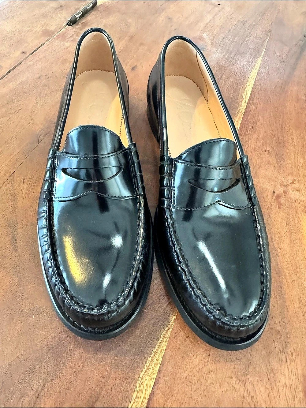 J.Crew Winona Penny Loafers in Patent Leather Patent Leather Black US 9.5